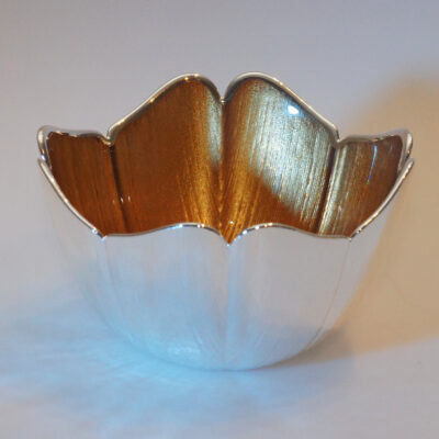 Schüssel aus Glas und Silber "Tulpe"