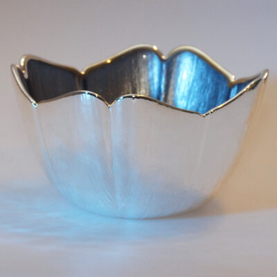 Schüssel aus Glas und Silber "Tulpe"