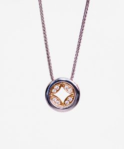 Anhänger mit Kette bellaluce "Kreis mit Gelbgold-Raute"